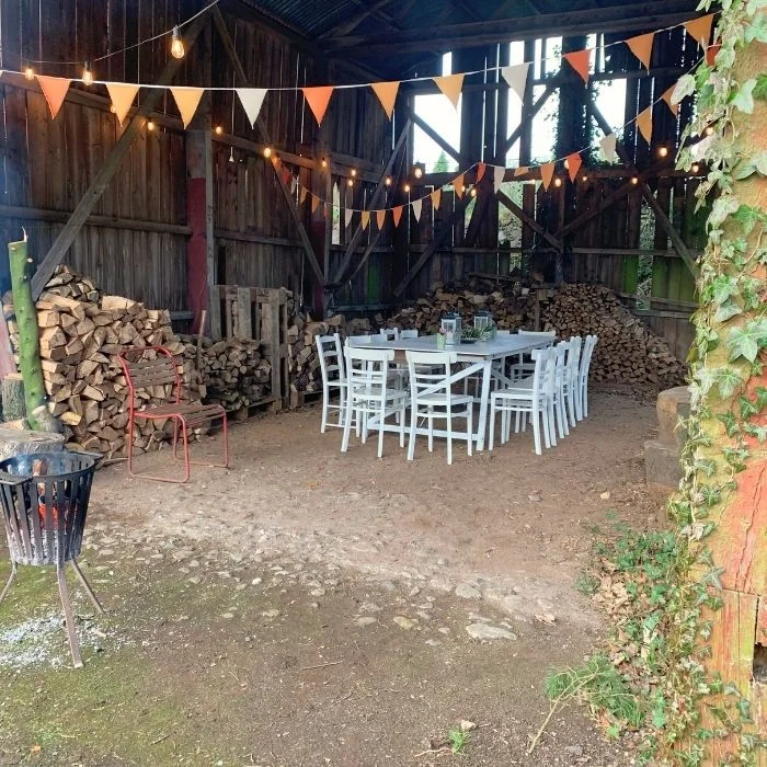 Hidden Huntley Belfast Rustic venue Event Catering Table BBQ Food Group Catering