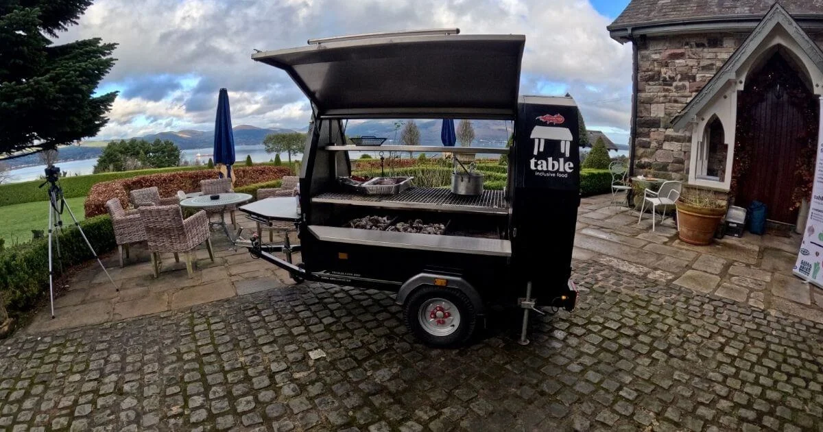 Catering at Tranquility Ireland Group Stays, Weddings & Hen Parties with a View Catering Table Event Outside Catering